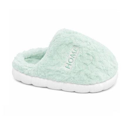 Pantufla De Felpa Peluche sintético Antideslizante Unisex Verde Claro
