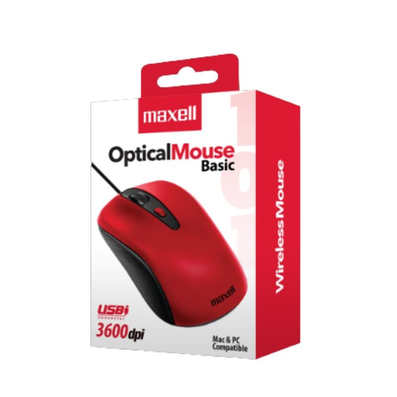 Mouse Maxell Optico Rojo Mouse Maxell Optico Rojo