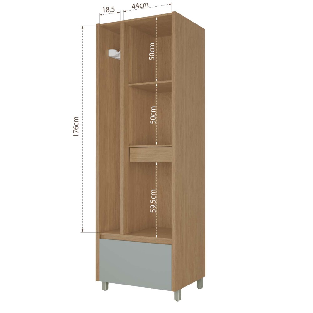 ARMARIO LAVANDERIA 70 CM MDF GRIS BERNA