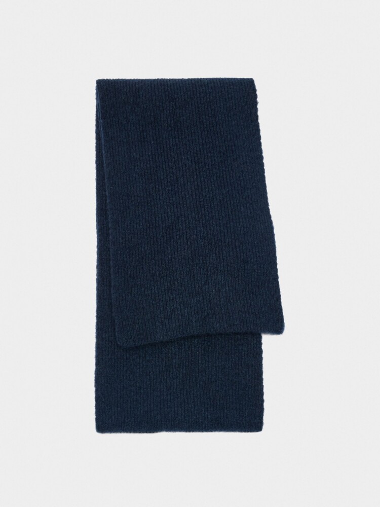 Bufanda Con Canalada Lisa azul-marino