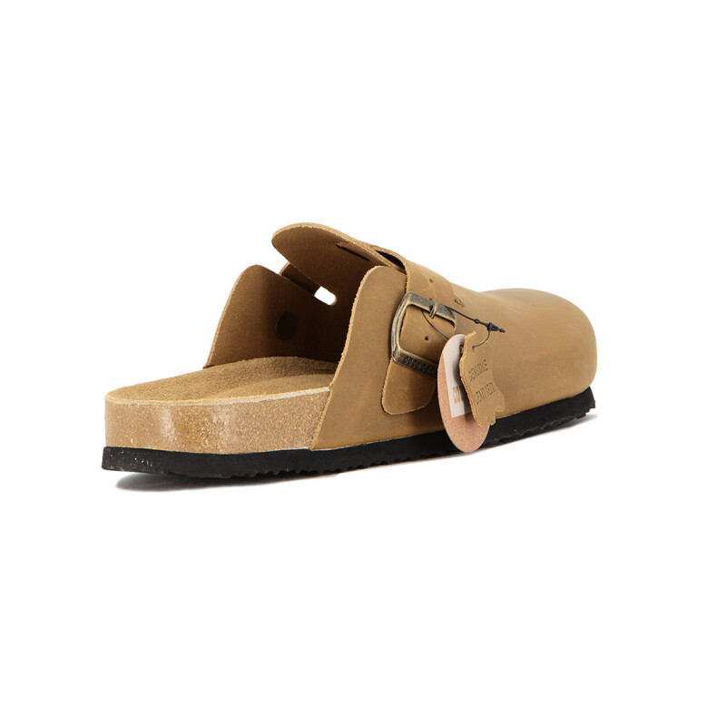 Country Zueco Cuero Dama Una Tira C/ Hebilla - Camel Camel