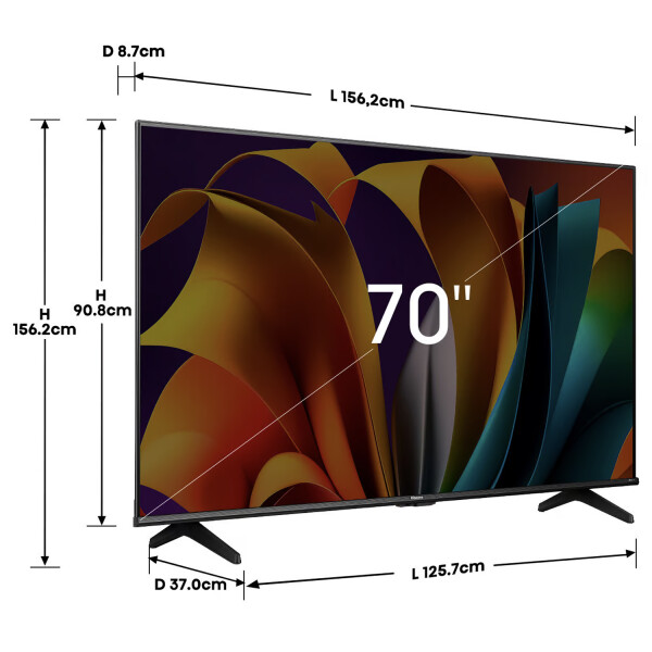 Smart Tv 70" Hsense 70a6n 4k Ultra Hd TV 70 HISENSE 4K 70A6N