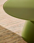 Mesa de centro Wilshire cristal templado glaseado y acero acabado pintado verde mate Ø80cm Mesa de centro Wilshire cristal templado glaseado y acero acabado pintado verde mate Ø80cm