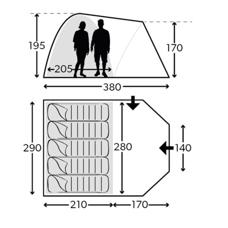 Carpa kampa brighton 5 personas Carpa kampa brighton 5 personas