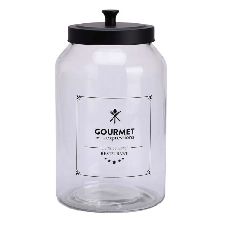 Frasco Tarro Recipiente Gourmet 4Lt Vidrio con Tapa Metálica Transparente