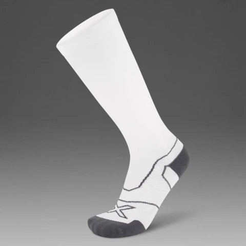 Vectr Cushion Full Length Sock - Unisex White/grey