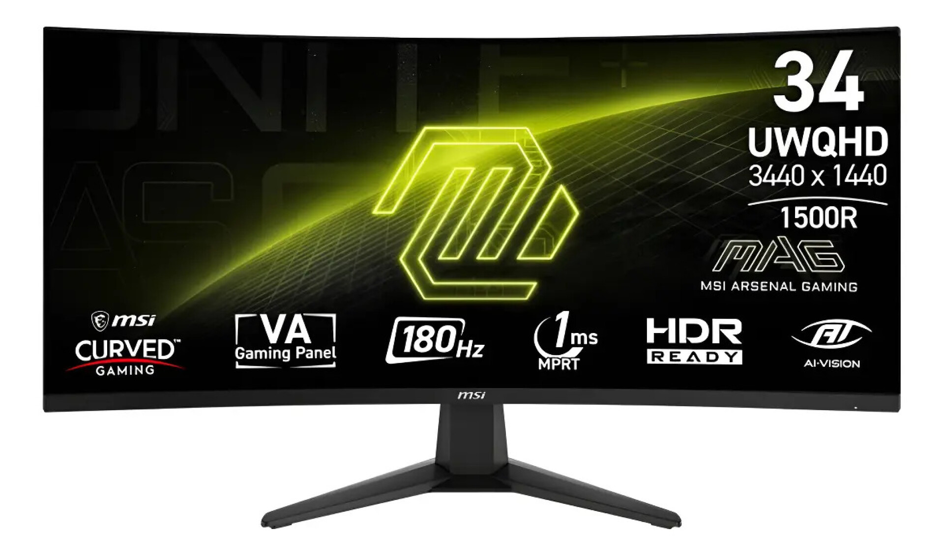 Monitor Gamer Msi Mag 346cq 34" Curvo Uwqhd 180 Hz - MONITOR MSI MAG346 CQ DFE20 34" 