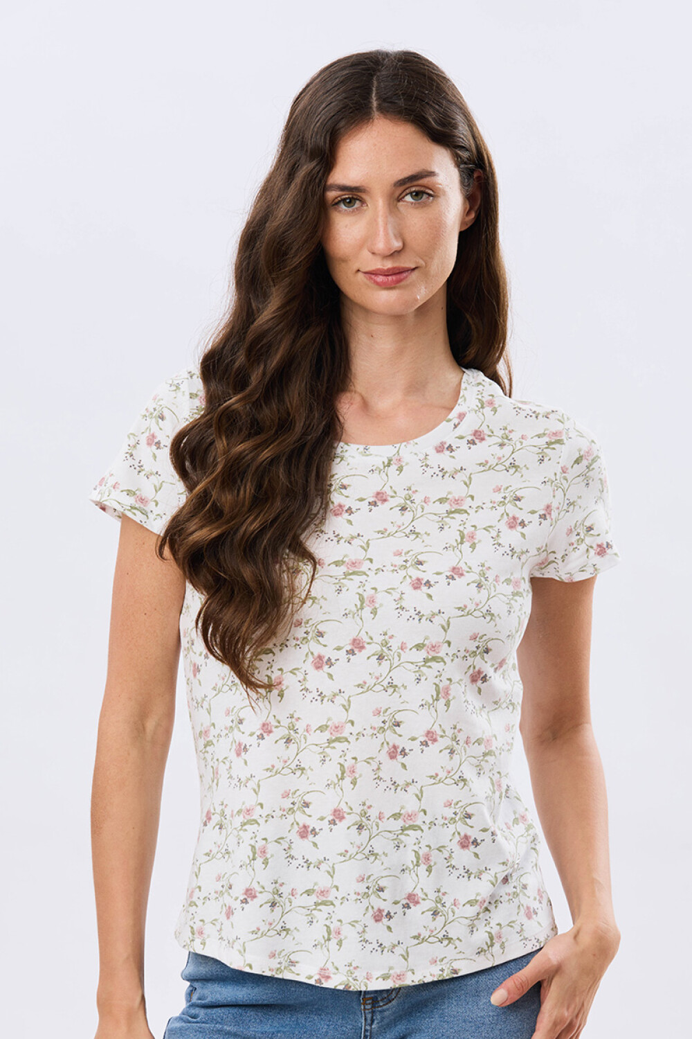 REMERA ESTAMPADA DE ALGODÓN Blanco