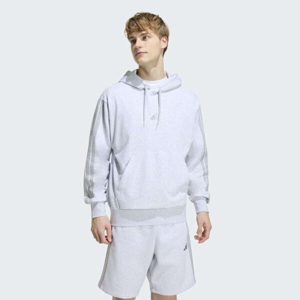 Canguro Adidas Capucha Essentials 3 Rayas Gris