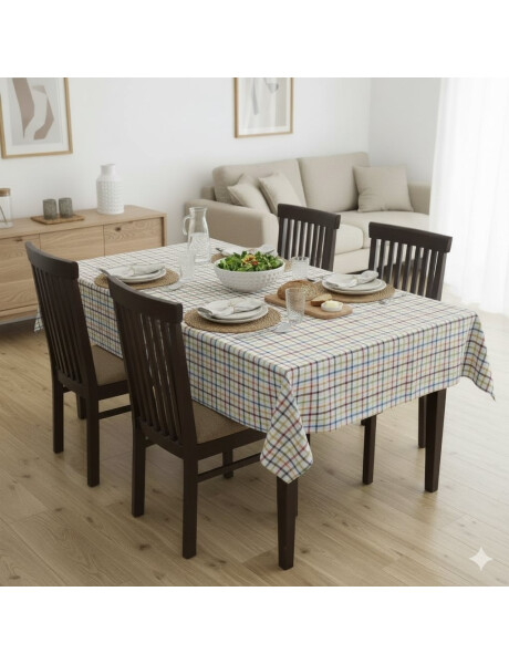 MANTEL ALGODÓN 140X140CM CUADROS MULTICOLOR MANTEL ALGODÓN 140X140CM CUADROS MULTICOLOR