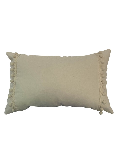 ALMOHADON 30x50CM POMPONES BLANCO/BEIGE ALMOHADON 30x50CM POMPONES BLANCO/BEIGE