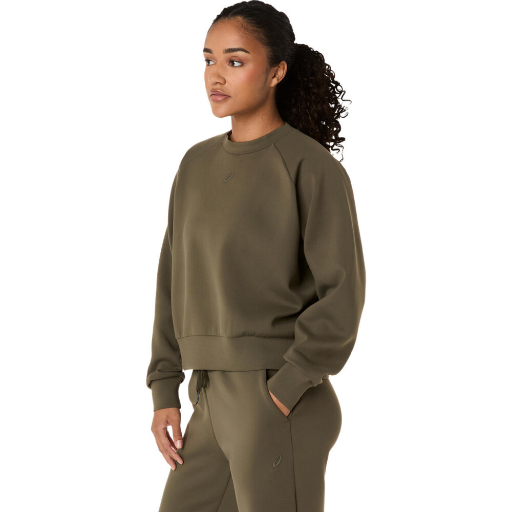 Polera Training Nagino Refined Texture Sweat Top Mujer Dark Olive