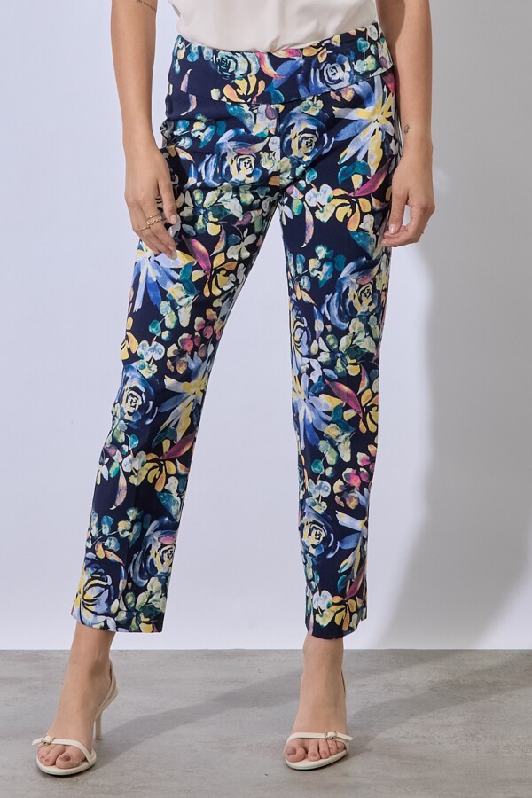 Pantalon Printed MULTI/AZUL