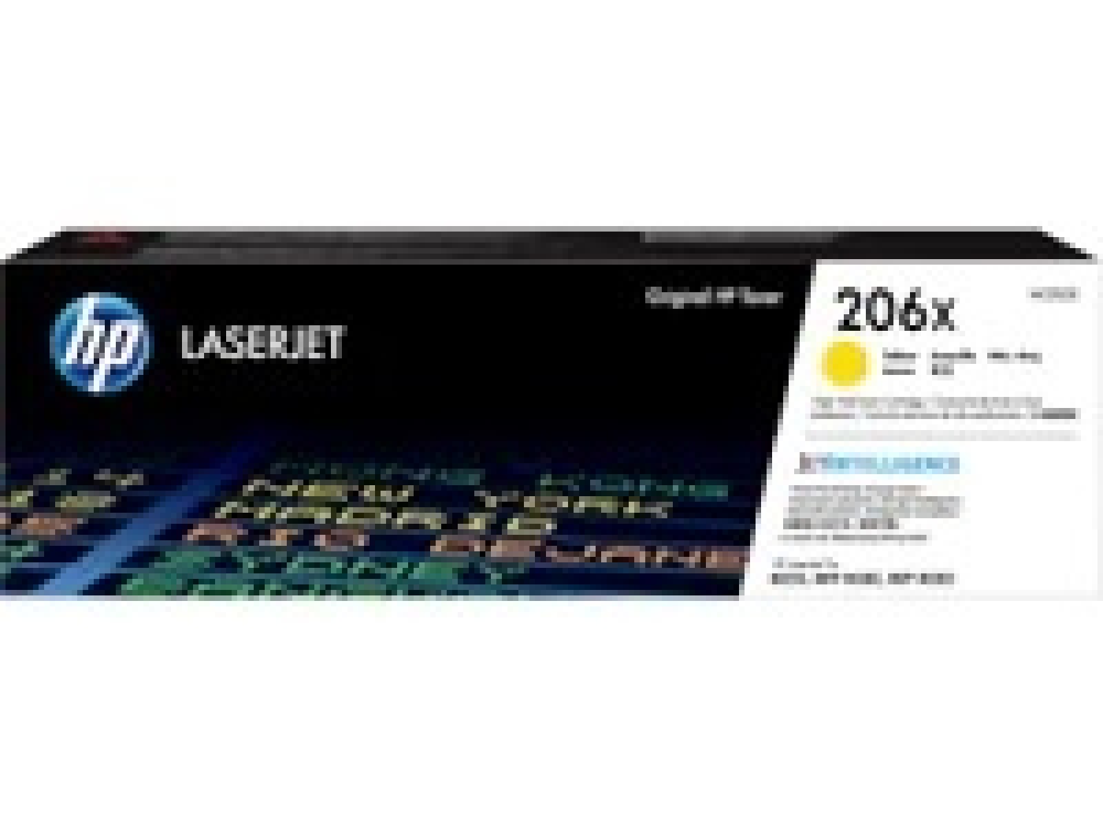 HP 206X - Alto rendimiento - amarillo - original - LaserJet - cartucho de tóner (W2112X) - para Color LaserJet Pro M255, M283, M 