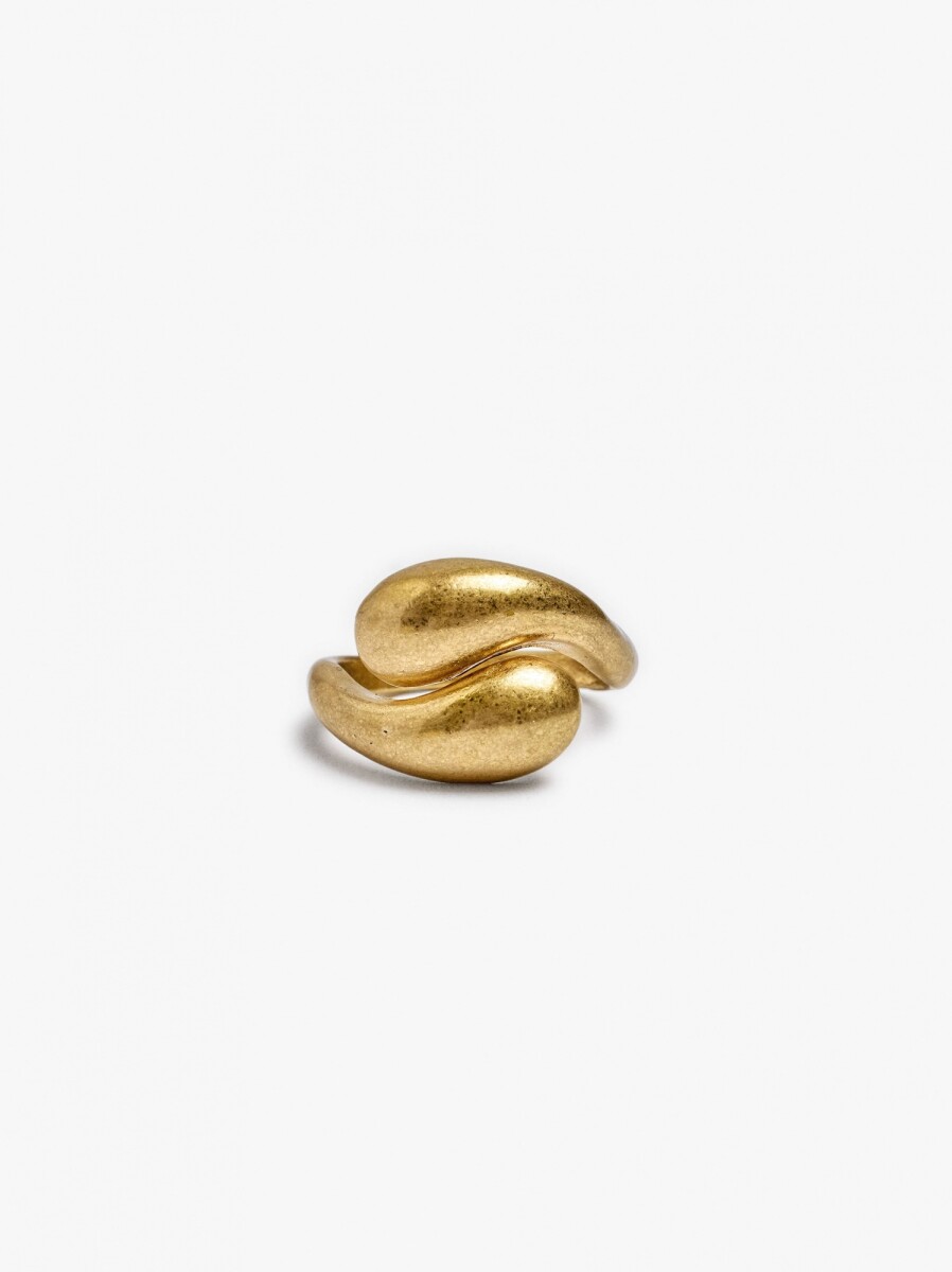 Anillo Cruzado Redondeado - dorado 