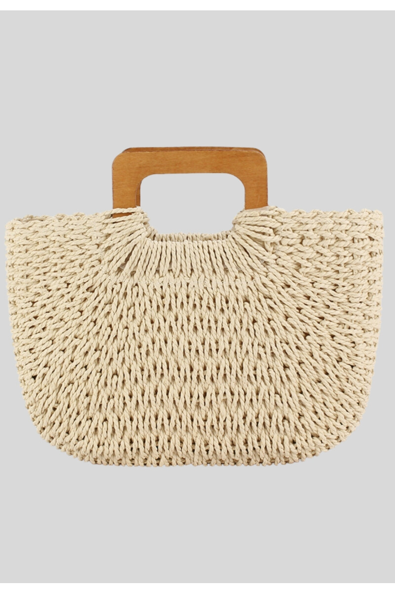 BOLSO ASA MADERA CHAMPAGNE-OFF WHITE