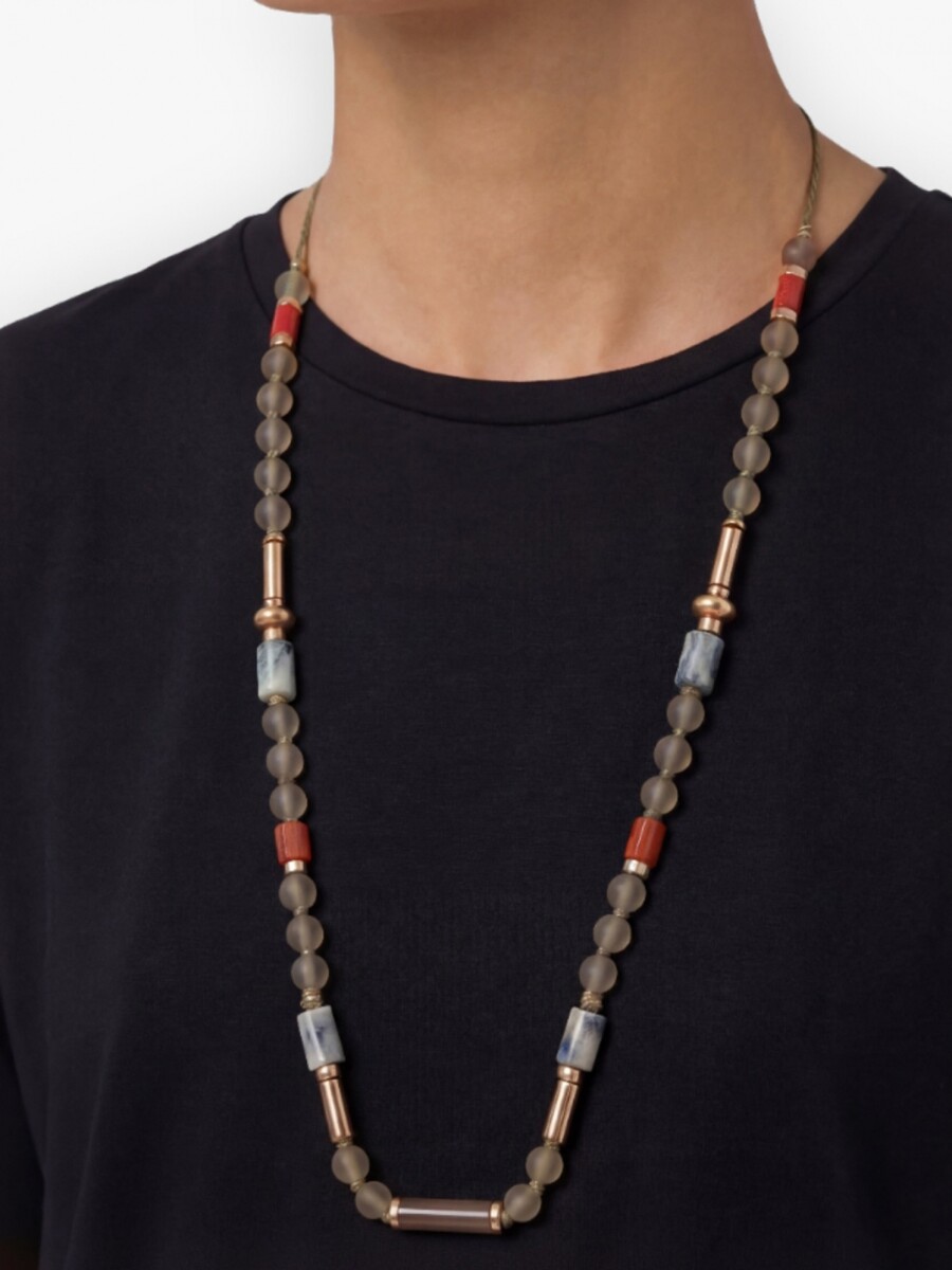 Collar Largo Con Cuentas multicolor