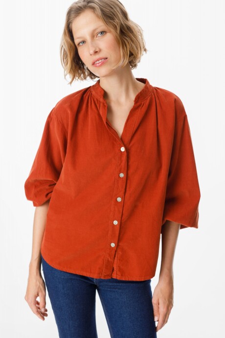 Camisa Poly Terracota