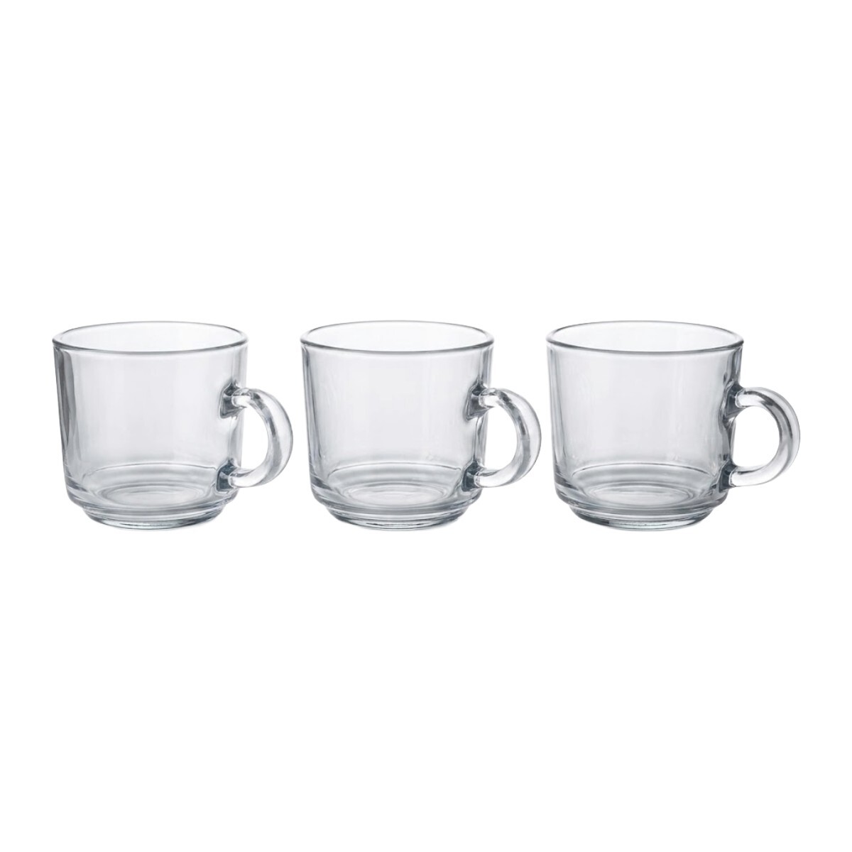 JGO DE TAZA VIDRIO 190ML 3PZAS 