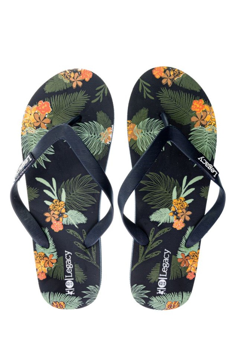 OJOTA CON DISEÑO TROPICAL - Negro 