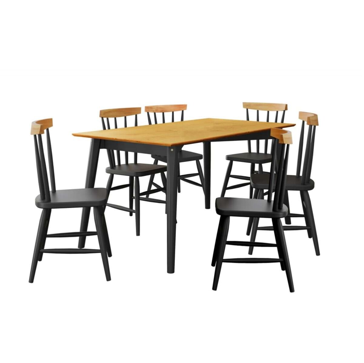 Juego de comedor 6 Sillas Udine - Ebano 