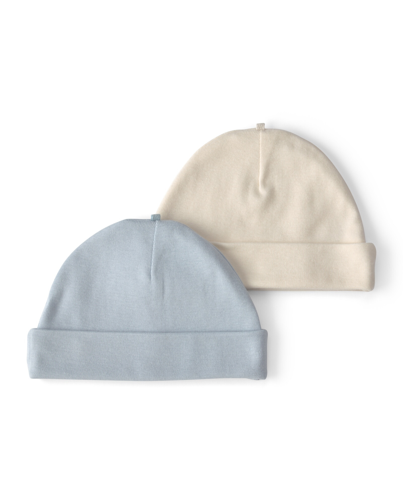 Pack dos gorros de algodón, azul y marfil Pack dos gorros de algodón, azul y marfil