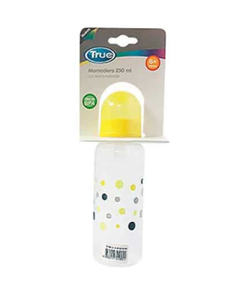 Mamadera True Decorada Silicona Redonda 0-6 Meses 250ml 