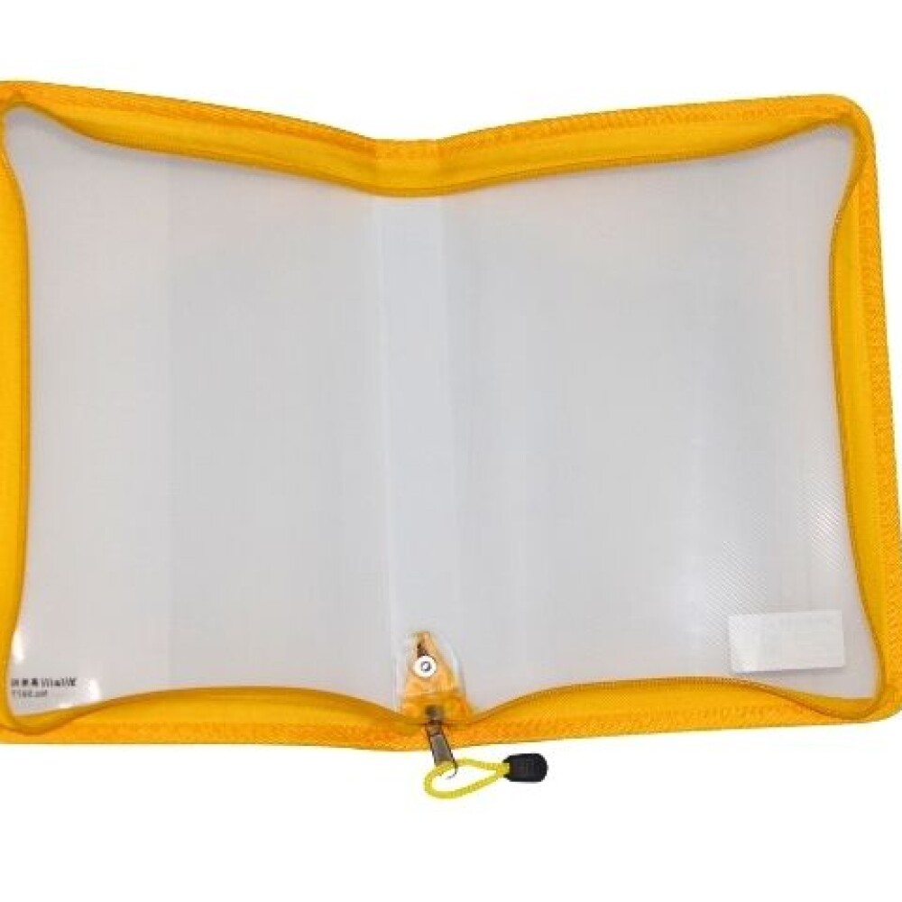 SOBRE YIL CON CIERRE DE COLOR B5 5977 TAPA TRANSPARENTE COLOR AMARILLO