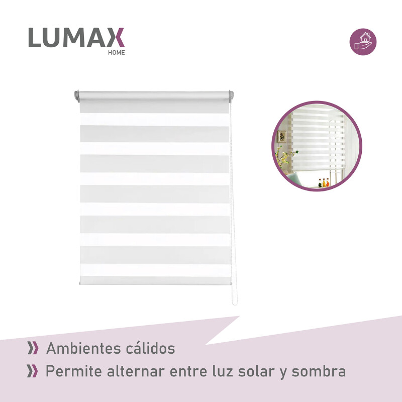 Cortina Roller Zebra Simple Lumax 1.4 X 1.6m Gran Calidad Blanco