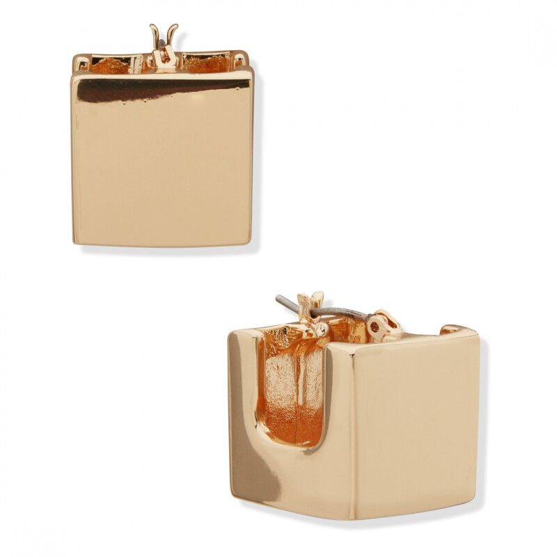 Pe 17Mm Cube Huggie Click It Gold