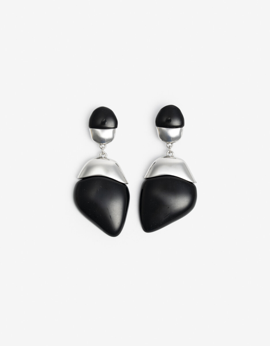 Aros Colgantes Largos Black Resin 