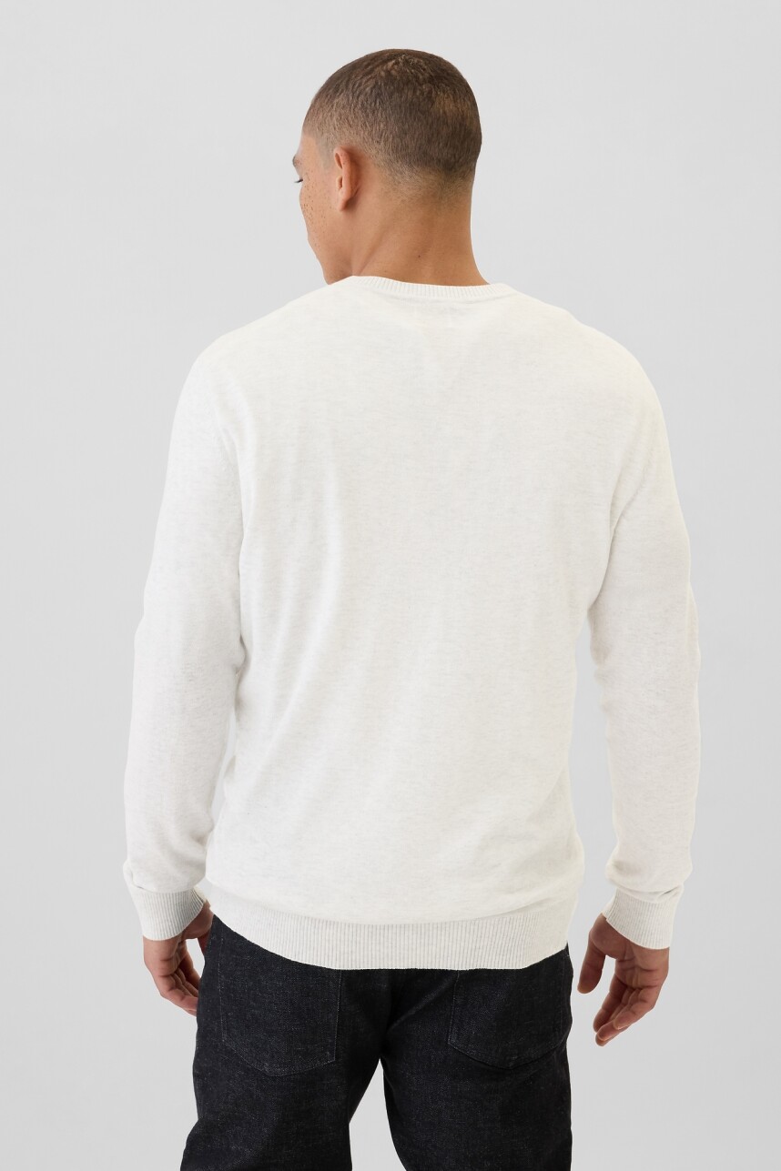Buzo De Algodón Cuello Redondo Hombre Cream