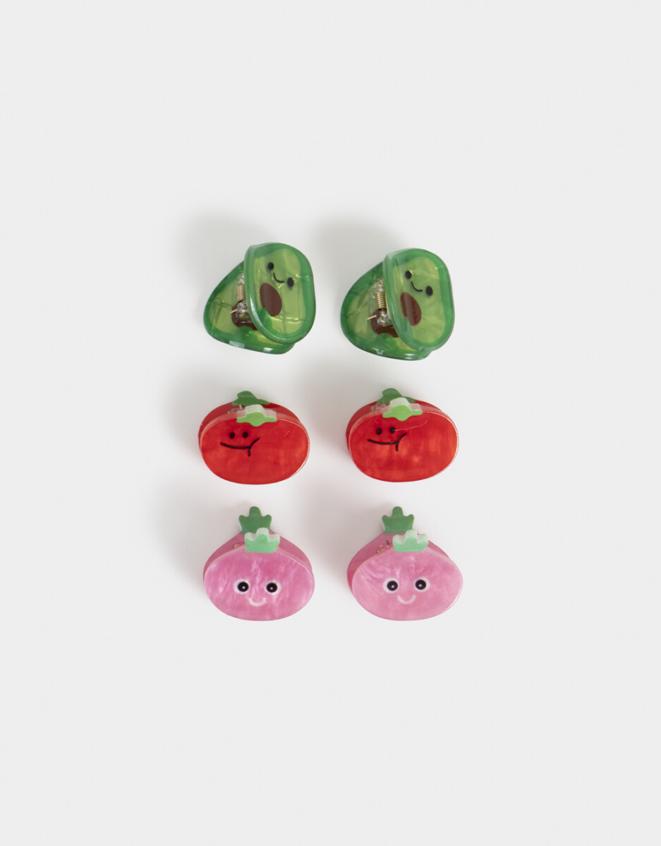 Hebillas Infantiles Frutas - Combinacion Tricolor 