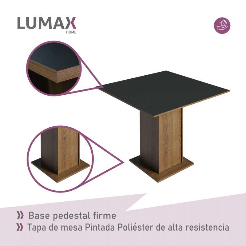 Juego de comedor Mesa de madera + 4 Sillas Negro