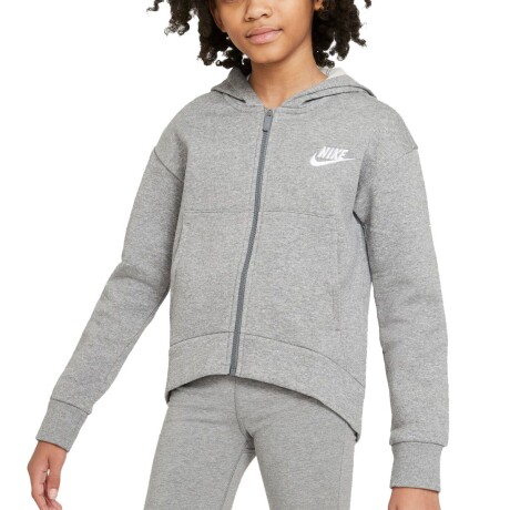 Campera Nike Niño Club Flc Fz Hoodie Lbr Carbon Heather/White S/C