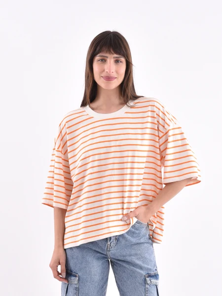 REMERA A RAYAS SOFI NARANJA