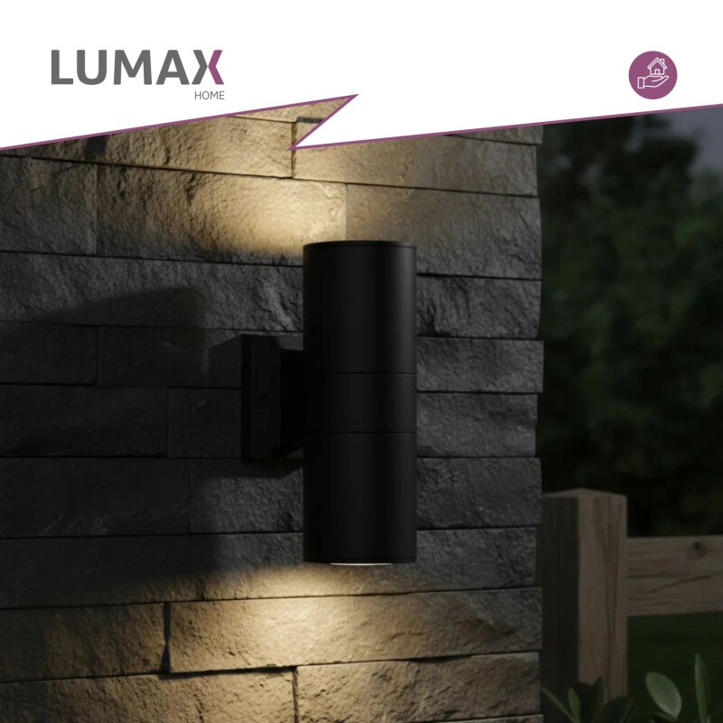 Lámpara Exterior Doble en Aluminio Lumax Modelo Stafford Negro