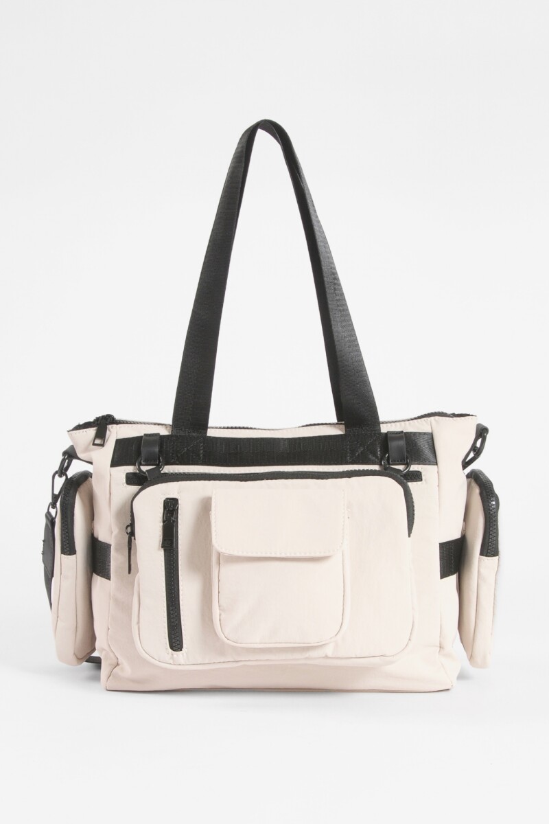 PREVENTA Cartera con bolsillo removible y correa regulable beige