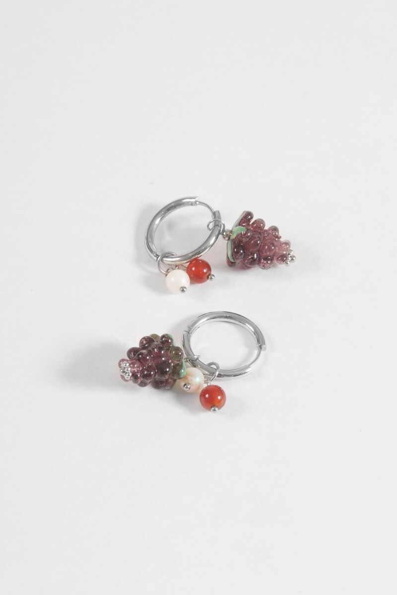 Aros acero uvas plateado