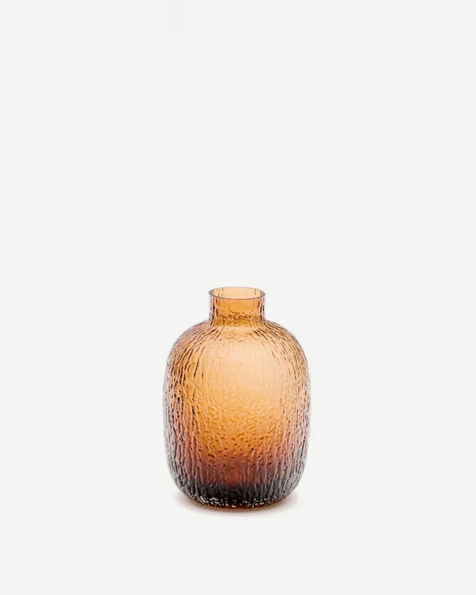 Jarrón Shali de vidrio marrón 20,5 cm 