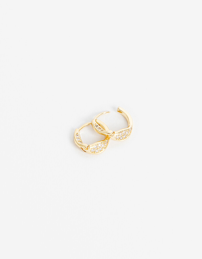 Aros Argollas Cubic zirconia Aros Argolla De La Línea Delicates. - Dorado