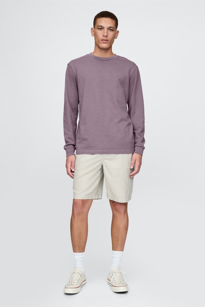 Short De Lino Con Elástico Hombre Thunder Grey 161