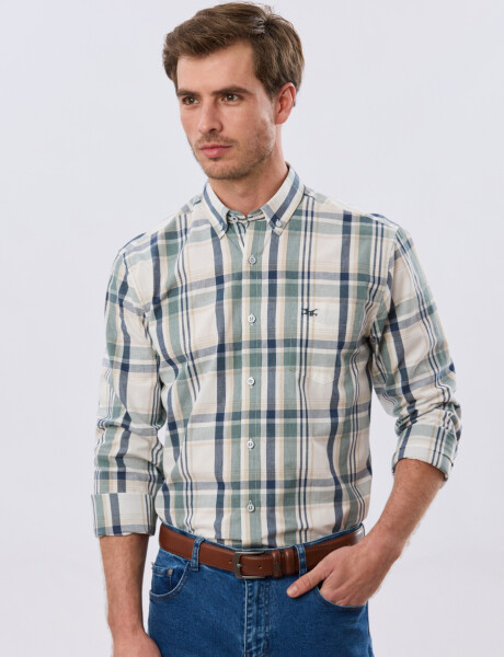 CAMISA CUADROS Blanco