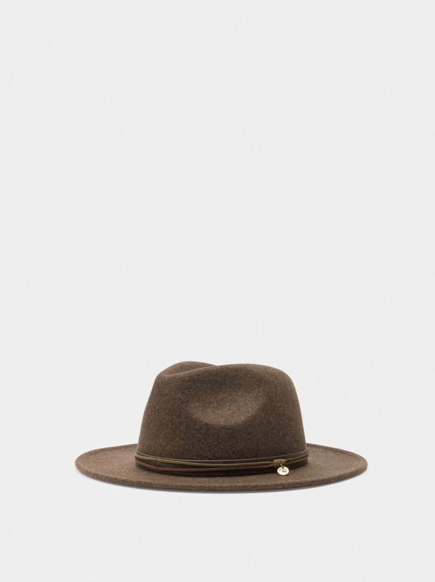 Sombrero De Lana Con Cintas - marron 