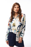 CAMISA PARKER ESTAMPADO CRUDO Y TURQUESA