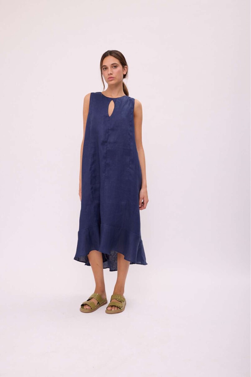 VESTIDO POLK LONG - Azul 