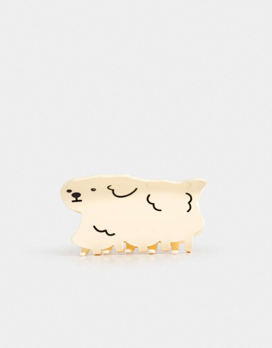 Broche Acrílico Animalito - Blanco Crudo 