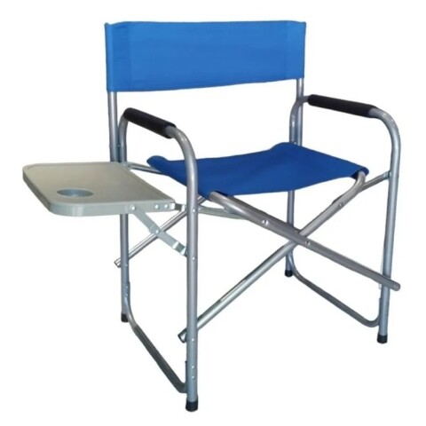 Silla plegable director con mesa Azul