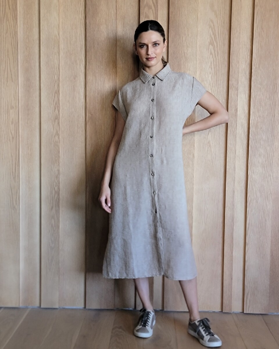 Vestido Oasis - Lino Beige Melange 
