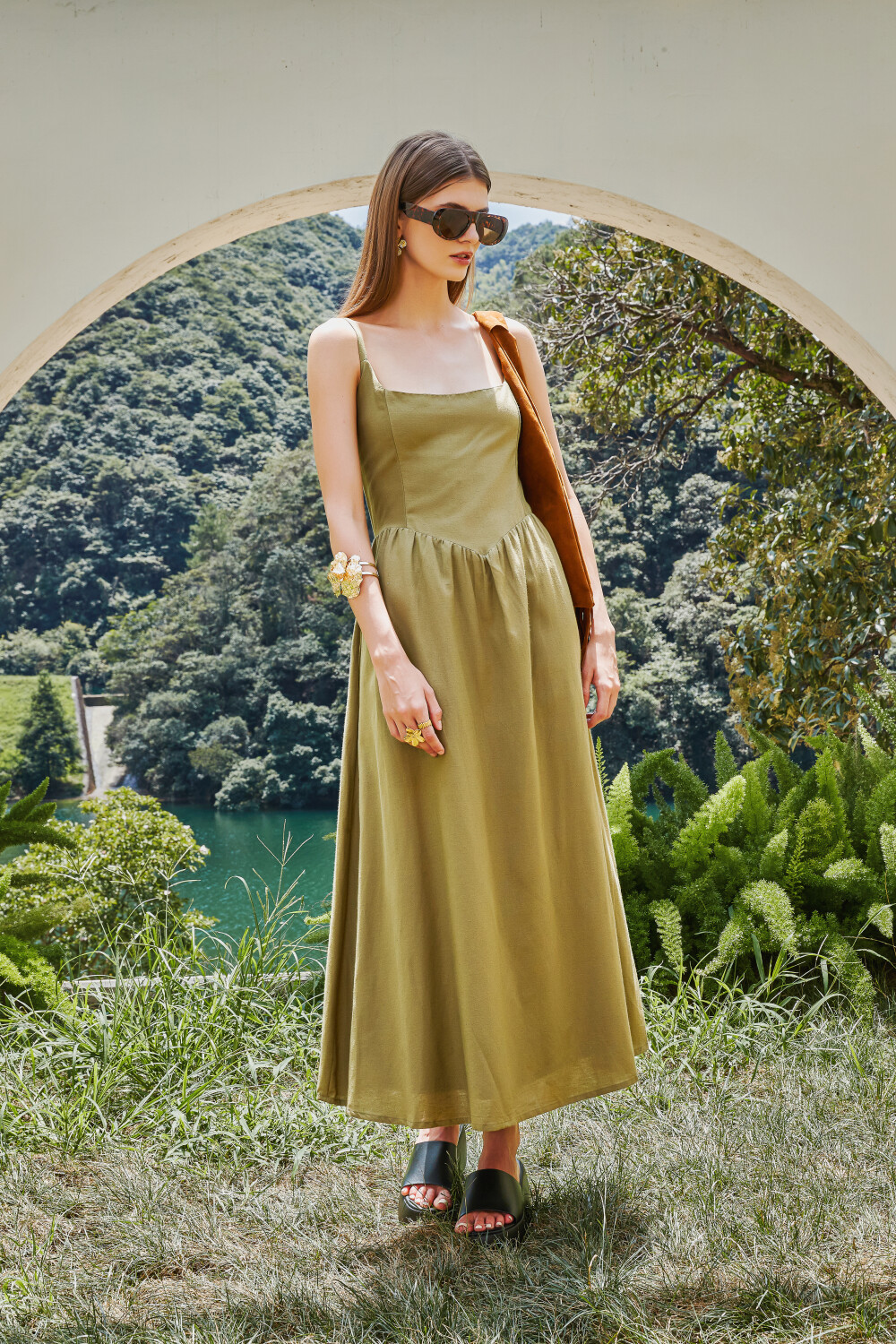 Vestido Mikra Verde Oliva